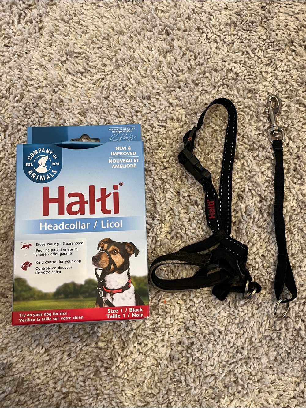 Black Headcollar - Head Collar for Dogs